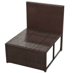 Berkfield Home 8 Piece Garden Lounge Set with Cushions Poly Rattan Brown - thumbnail 5