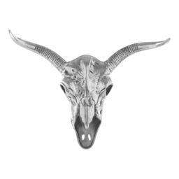 Orsina Zania Wall Mounted Skull in Silver - thumbnail 1
