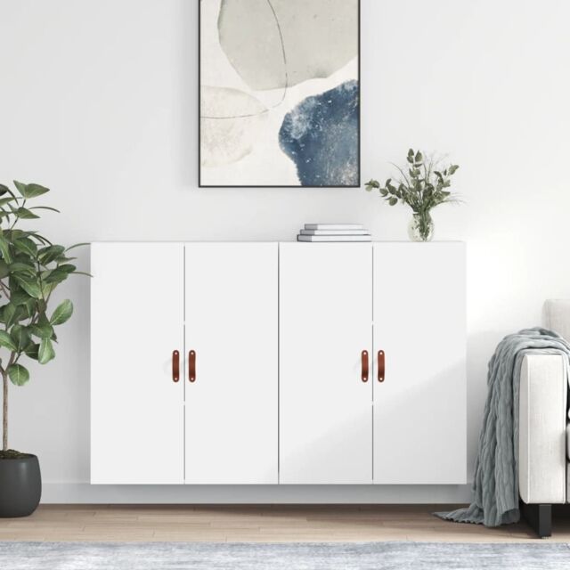 Berkfield Home Wall Mounted Cabinets 2 pcs White 69.5x34x90 cm - image 1