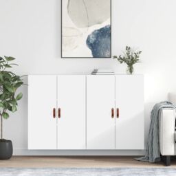 Berkfield Home Wall Mounted Cabinets 2 pcs White 69.5x34x90 cm - thumbnail 1