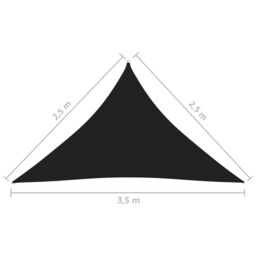 Berkfield Home Sunshade Sail Oxford Fabric Triangular 2.5x2.5x3.5 m Black - thumbnail 6