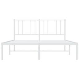 Berkfield Home Metal Bed Frame with Headboard White 140x190 cm - thumbnail 6