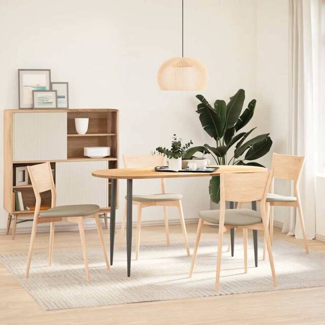 Berkfield Home Table Top 140x60x2 cm Solid Wood Oak Oval in Light Brown - Size: 140 x 60 x 2 cm - image 1