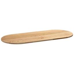 Berkfield Home Table Top 140x60x2 cm Solid Wood Oak Oval in Light Brown - Size: 140 x 60 x 2 cm - thumbnail 4