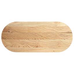 Berkfield Home Table Top 140x60x2 cm Solid Wood Oak Oval in Light Brown - Size: 140 x 60 x 2 cm - thumbnail 3
