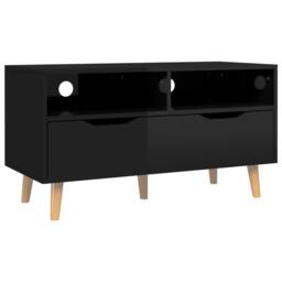 Berkfield Home TV Cabinet High Gloss Black 90x40x48.5 cm Engineered Wood - thumbnail 3