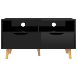 Berkfield Home TV Cabinet High Gloss Black 90x40x48.5 cm Engineered Wood - thumbnail 5