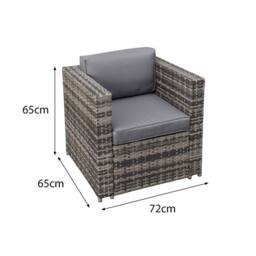 Oseasons Malta Rattan 10 Seat U-Shape Set in Grey Walnut with 2 Footstools - thumbnail 6