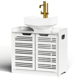 KORVIXA White Under-Sink Bathroom Basin Cabinet - Size: 180 cm width x 180 cm drop