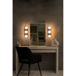 ValueLights Orbital 3 Way Bar Opal Glass IP44 Ceiling Light with Cool LED Bulbs in Silver - thumbnail 4