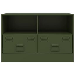 Berkfield Home TV Cabinet Olive Green 67x39x44 cm Steel - Size: 67 x 39 x 44 cm - thumbnail 6