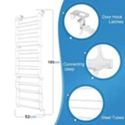 EONLION Rainberg 12 Tier Heavy Duty Over Door Shoe Rack Organiser White - thumbnail 2