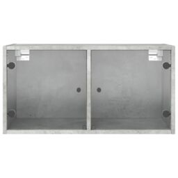 Berkfield Home Wall Cabinet with Glass Doors Concrete Grey 68.5x37x35 cm - thumbnail 6