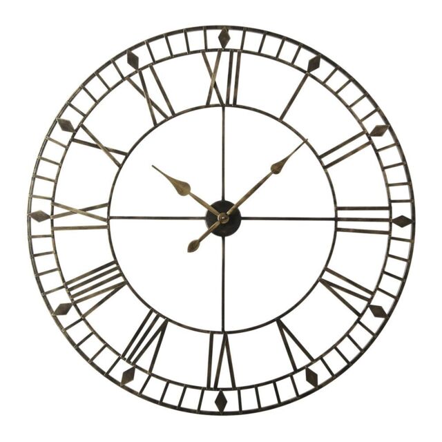Home Garden Direct EOS - Skeleton Wall Clock with Roman Numerals - 100x100 in Black - image 1