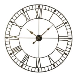 Home Garden Direct EOS - Skeleton Wall Clock with Roman Numerals - 100x100 in Black - thumbnail 1