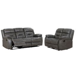 Furnishings For Less UK Monty Grey Fabric Manual Reclining 3 & 2 Sofa Suite - thumbnail 2