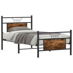 Berkfield Home Bed Frame without Mattress Smoked Oak 80x200 cm Engineered Wood in Brown - thumbnail 3