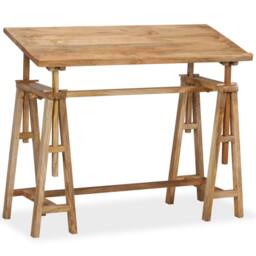 Berkfield Home Drafting Table Solid Mango Wood 116x50x76 cm in Brown - Size: 116 x 50 x 76 cm - thumbnail 9