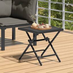 Berkfield Home Folding Garden Table Anthracite 38x38x38 cm Steel Mesh in Black - Size: 38 x 38 x 38 cm - thumbnail 2