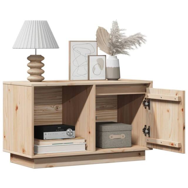 Berkfield Home TV Cabinet 74x35x44 cm Solid Wood Pine in Light Brown - Size: 74 x 35 x 44 cm - image 1