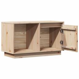Berkfield Home TV Cabinet 74x35x44 cm Solid Wood Pine in Light Brown - Size: 74 x 35 x 44 cm - thumbnail 5
