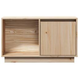 Berkfield Home TV Cabinet 74x35x44 cm Solid Wood Pine in Light Brown - Size: 74 x 35 x 44 cm - thumbnail 4
