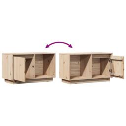 Berkfield Home TV Cabinet 74x35x44 cm Solid Wood Pine in Light Brown - Size: 74 x 35 x 44 cm - thumbnail 8
