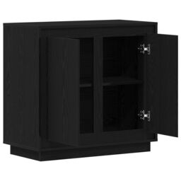 Berkfield Home Sideboard Black Oak 80x34x75 cm Engineered Wood - Size: 80 x 34 x 75 cm - thumbnail 5