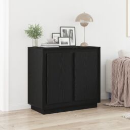Berkfield Home Sideboard Black Oak 80x34x75 cm Engineered Wood - Size: 80 x 34 x 75 cm - thumbnail 1