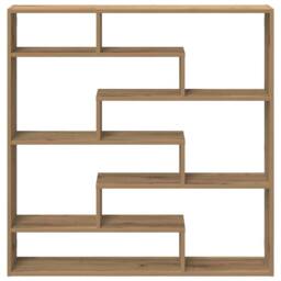 Berkfield Home Wall Cube Shelf 7 Compartments Artisian Oak Engineered Wood in Brown - thumbnail 4