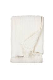 Yard Lark 100% Cotton Muslin Frayed Edge Throw in White - Size: 130 cm x 180 cm - thumbnail 2