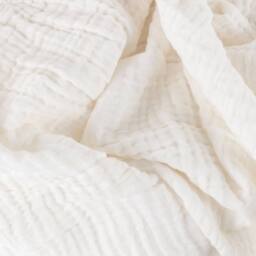Yard Lark 100% Cotton Muslin Frayed Edge Throw in White - Size: 130 cm x 180 cm - thumbnail 5