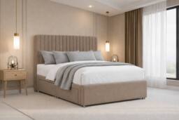 "Nexus Mattresses Ltd Amalfi Plush Divan Bed Base 2 Drawers Same Side - 54"" Headboard in Bronze - Size: King" - thumbnail 4