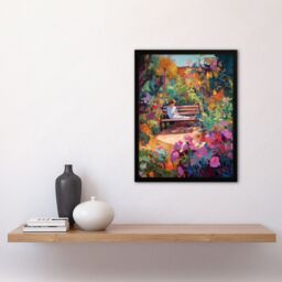 "Artery8 My Time By Anna Lane Floral Garden Relaxation Flowers Art Print Framed Poster Wall Decor 12x16 inch in Black - Size: W12"" x H16""" - thumbnail 4