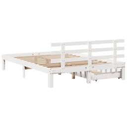 Berkfield Home Decorative Bed Frame with Drawers without Mattress White 120x200 cm - Size: Small Double - thumbnail 6