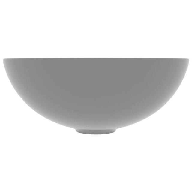 Berkfield Home Sleek Bathroom Sink Ceramic Light Grey Round - image 1