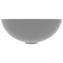 Berkfield Home Sleek Bathroom Sink Ceramic Light Grey Round - thumbnail 1