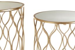 Orsina Versatile Design Set Of Two Side Tables, Sleek Industrial Table For Livingroom, Everyday Use Lounge Table in Gold - thumbnail 3