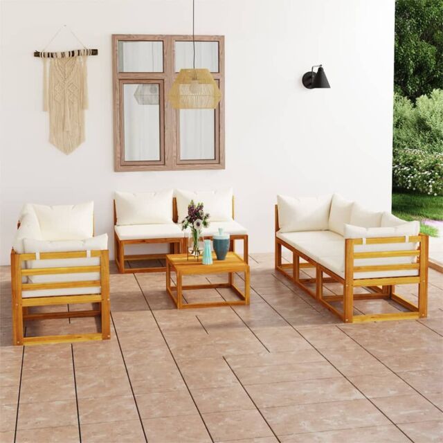 Berkfield Home 9 Piece Garden Lounge Set with Cushions Solid Wood Acacia (UK/IE/FI/NO only) in Brown