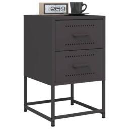 Berkfield Home Durable Bedside Cabinet Black 36x39x60.5 cm Steel - thumbnail 5