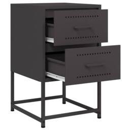 Berkfield Home Durable Bedside Cabinet Black 36x39x60.5 cm Steel - thumbnail 9