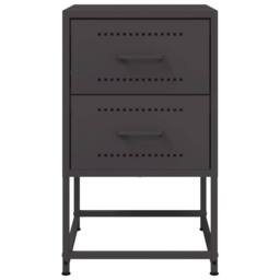Berkfield Home Durable Bedside Cabinet Black 36x39x60.5 cm Steel - thumbnail 6