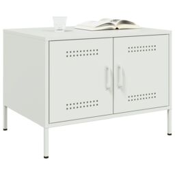Berkfield Home Coffee Table White 68x50x50.5 cm Steel - thumbnail 4