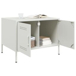 Berkfield Home Coffee Table White 68x50x50.5 cm Steel - thumbnail 3