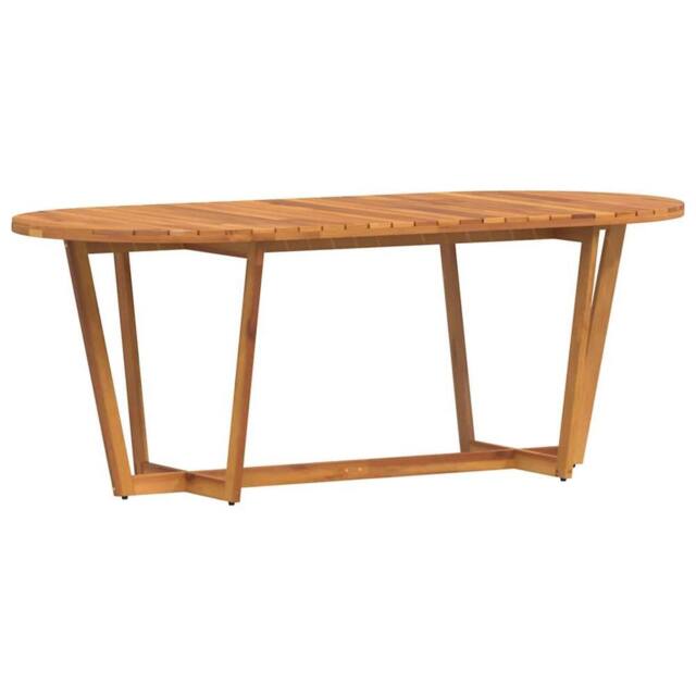 Berkfield Home Garden Dining Table Oval 200x90x75 cm Solid Wood Acacia in Brown - Size: 200 x 90 x 75 cm - image 1