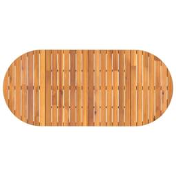Berkfield Home Garden Dining Table Oval 200x90x75 cm Solid Wood Acacia in Brown - Size: 200 x 90 x 75 cm - thumbnail 8