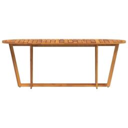 Berkfield Home Garden Dining Table Oval 200x90x75 cm Solid Wood Acacia in Brown - Size: 200 x 90 x 75 cm - thumbnail 5