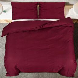 Berkfield Home Duvet Cover Set Bordeaux 240x220 cm Light-weight Microfiber in Red - thumbnail 5