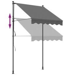 Berkfield Home Retractable Awning Anthracite 150x150 cm Fabric & Steel in Dark Grey - thumbnail 7