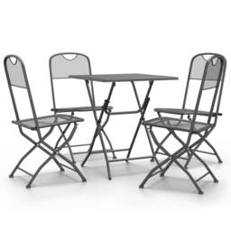 Berkfield Home 5 Piece Garden Dining Set Expanded Metal Mesh Anthracite in Black - thumbnail 2